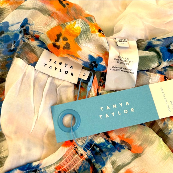 Tanya Taylor Girls Mini Eliza Dress Small NWT White Multi Floral Ruffle Hem - Picture 5 of 5